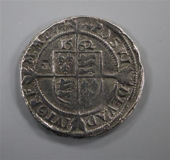 An Elizabeth I 1562 silver half groat